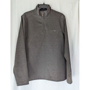 Age Of Wisdom Men M Long Sleeve Pullover Collar 1/4 Zip Brown